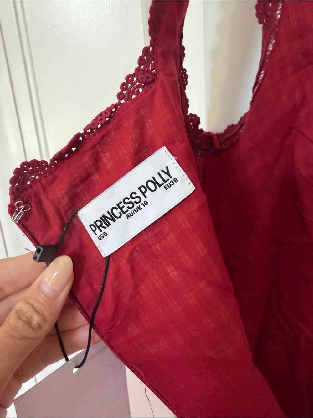 Princess Polly dasha mini dress size 6 never worn with tags, red check - Picture 4 of 4